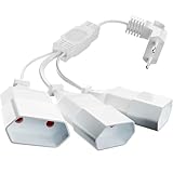 Euro Verlängerungskabel Flachstecker,3 In 1 Eurostecker Verlängerung Stromkabel Flach Verlängerungskabel Mehrfachsteckdose,Euro Stecker 90° Netzkabel Eurostecker Typ-C Stecker Steckdosenadapter,Weiß