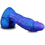 Silikon Dildo mit Saugfuß, Flexibler Monster Analplug, Für G-Punkt und Prostata Massage, Weicher Dildo, Sex Spielzeug für Paare, Blau