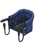 Surplex Tischsitz Faltbar Babysitz, Klappbarer Baby Hochstuhl Sitzerhöhung mit Transporttasche, für Kleinkind Carrier für zu Hause und Unterwegs, Belastbar Bis 15 kg, Waschbar, Blau