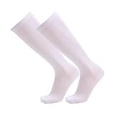 vejtmcc Kompressionssocken für Männer und Frauen, abgestufte kniehohe für Wade, Bein und Fuß Socken Füßlinge Herren (White, XXL)