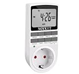 NOVKIT Digitale Zeitschaltuhr Steckdose mit 10 konfigurierbaren wöchentlichen Programme und einbruchsicheren Zufallsfunktion für Innen (230V / 16A / 3680W)