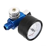 1/4 Zoll einstellbarer 0-140 PSI/10 Bar Luftdruckregler mit Manometer, Miniatur-Luftdruckregler 1/4 Zoll NPT - Messgerät, Halterung, Instrumentendruck