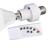 Generisch Funksteckdose Für Lampen - E27 Fassung Mit Funkfernbedienung,Mit Zeitschaltuhr Und Drahtloser Schaltung Für Schlafzimmer Garage Kleiderschrank Treppenhaus Dachboden