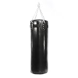 LUXTRI Boxsack 105 cm 16 kg gefüllt für Jugendliche und Erwachsene 28,5 cm Durchmesser mit 4-Punkt-Kettenhalterung Kampfkünste Kickboxen Karate Boxen Fitness Training Füllung Box Sack hängend