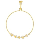 CLISPEED Elegantes Damen Armband Blumenmotiv Modischer Armschmuck Verstellbar für Frauen Mädchen Passend zu Kleid Shirt Schmuck Damen Wrist Bracelet Wrist Accessory