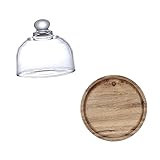 MAGICLULU 1 Satz Mini-dessertteller Hoher Kuchen Kuchenständer Cupcake-Boxen Käseglocke Kuppel Klare Displaykuppel Rundes Tablett Kuchendeckel Kuchen Glocke Tortenständer Karton Glas Coffee