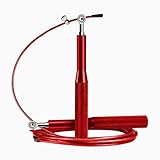 WENJION Springseil Verstellbar mit 360° Kugellager, Aluminium Speed Seilspringen mit Stahlseil für Fitness Training Boxen Indoor Outdoor Gym Workout Erwachsene