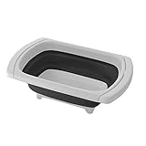 Handy Gourmet Zusammenklappbares Geschirrwaschbecken, tragbar, für die Küche, Grau / Weiß