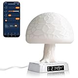 JUXLamp Lichtwecker, Pilzbaumlampe, Morgendämmerungssimulator, Sonnenaufgangslampe, Aufwachlampe, ästhetisch, niedlicher Wecker, Biouhr-Anpassung, App-Steuerung, integriertes natürliches Ambiente