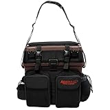 Sitzkiepe Angelbox Rucksack mit 4 Tackleboxen - Gerätekasten mit Sitzpolster, Rucksackfunktion & Stauraum für Angelzubehör - Braun/Schwarz