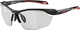 ALPINA TWIST FIVE HR V - Selbsttönende, Bruchfeste & Beschlagfreie Sport- & Fahrradbrille Mit 100% UV-Schutz Für Erwachsene, black-red, One Size