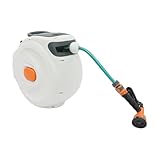 Czyurachel Schlauchtrommel 20m, Wandschlauchbox mit 6 Bewässerungsmodi, Gartenschlauch Trommel, Wasserschlauch Trommel für Gartenbewässerung, Autowäsche