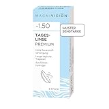 MAGNIVISION Tageslinsen Premium, 6 Stück weiche Kontaktlinsen für -3,00 dpt., Kontaktlinse mit Silikon-Hydrogel-Material und UV-Filter für lange Tragezeiten, ohne Konservierungsstoffe
