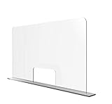 Solarplexius Spuckschutz mit Durchreiche Hustenschutz Niesschutz Virenschutz Thekenaufsatz Tischaufsatz Tresenaufsatz Antibakteriell Transparent Acrylglas (16cm | 70 x 50 cm)