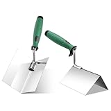 WIYETY 2 x Eckenkelle Rostfreie 80 x 60 mm: Eckenkelle Rostfreie Eckkelle für Gipsarbeiten, Teilig Eckenkelle, Außeneckenkelle, Stuckateur und Eckenspachtel mit Softgriff, Grün