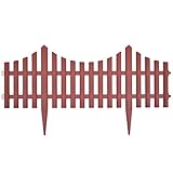 vidaXL 17x Gartenzaun 10m Braun Beeteinfassung Beetumrandung Zierzaun Palisade