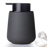 Autumnlife Seifenspender Schaum Spülmittelspender Anthrazit, 350ml Keramik Seifespender mit Schaum Pumpenkopf, Nachfüllbarer Schaumseifenspender Matt Soap Dispenser für Küche, Bad
