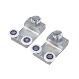 Qualoramall 2 Stück Duschtür hängende Riemenscheibe Rollen Zinklegierung Schieberad Set mit leisen Nylonlagern Wasserdicht Rostbeständig Ersatz für Badezimmer Schiebetüren