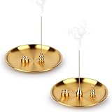 VFANDV 2 Stück Räucherstäbchen Halter, 3-in-1 & 4-in-1 Räucherstäbchenhalter Messing-Räucherstäbchenbrenner mit Aschefänger Incense Holder Räucherstäbchen Halterung für Deko Wohnzimmer Yoga Zubehör