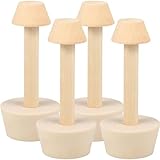 Foppla 4 Stück Tart Tamper Holz Gebäck Teig Tamper Tragbare Eierkuchenform Doppelseitige Eierkuchenform DIY Mehrzweck-Kuchengebäck Backwerkzeuge für Eierkuchen, Käsekuchen, Pasta, 14 x 4,7 x 2,5 cm