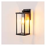 XGBAODAN Quadratische Aluminium-Wandleuchte E27 Korridor Hof Wanddekoration Hintergrund Wandleuchte Balkon Tor Außenwandleuchte (Farbe: Schwarz (4W LED) 3, Größe: GB E27 Lampenfassung) Safehappy
