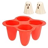 Generico Halloween Silikonformen - 3D Antihaft Formen Für Geistschokolade - 4 Wiederverwendbar Für Zuckerpaste Süßigkeiten Kekse