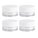IWOWHERO 4 Stück 20g Nachfüllbare Lotionbehälter aus Weißem Kunststoff mit Schraubdeckel Make Up Cremeglas zur Aufbewahrung von Kosmetikcreme und Gesichtscreme Auslaufsicher für Reisen und