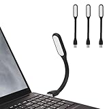 Cerioll USB-Licht, Mini USB-LED-Licht-Lampe, 3 Stück Flexible Schwanenhals-Leselicht, Für Notebook Computer Tastatur, Schwarz