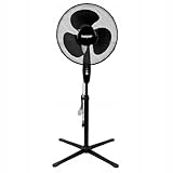Kaspar Ventilator Standventilator mit 3 Windgeschwindigkeiten Oszillationsfunktion Schwenkfunktion 40 W 40 cm Durchmesser Höhenverstellbar Kreuzfuß Grau