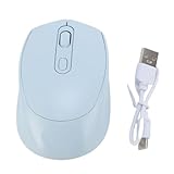 TICFOX Wireless Maus 2,4G USB-Empfänger, Wiederaufladbare Stille Bluetooth Lautlose Funkmaus Gaming Maus mit 3 Verstellbare DPI, Ergonomisches Design für PC, Laptop, Büro und Gaming (Hellblau)