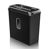 Aktenvernicht Kreuzschnitt, Papier Schredder 6 Blat, Aktenvernichter CD mit Kreuzschnitt und Kreditkartenvernichter für zu Hause Office, Tragbarer Griff mit 11L Abfallbehälter