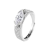 AILYFIRMO Magnetischer lymphatischer Titan-Ionen-Moissanit-Diamantring, Moissanit-Diamantring zum Abnehmen aus Titan, modischer offener Zirkonia-Ring, Geschenke für Damen und Mädchen (1PCS)