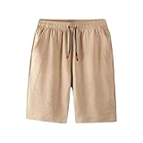 Kurze Hose Herren Bequeme Sommershorts Schnürung Chinoshorts Cargoshort mit Taschen Elastisch Taille Bermudahose Leichte Trainingsshorts Baggy Fitnesshose Slim Runninghose Strandhose