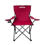 24MOVE® Faltstuhl rot Campingstuhl Anglerstuhl mit Getränkehalter - Anglersessel klappbar - Klappstuhl Gartenstuhl Faltstuhl Relaxsessel Campingsessel faltbar, Polyester, für draußen oder drinnen