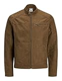 JACK & JONES Herren JJEROCKY Jacket NOOS Kunstlederjacke, Cognac 2, XXL