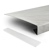 TJ Fensterbank Verkleidung in Marmoroptik I 38 x 100 cm I Dicke 3,5 mm I pflegeleichte PVC Fensterbrett-Abdeckung mit Seitenabschluss I Fenstersims Renovierung kratzfest & feuchtigkeitsundurchlässig
