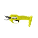 RYOBI 18 V ONE+ Akku-Gartenschere RY18SCA-0 (25 mm Schnittkapazität, 2,5 Sekunden für einen Schnittvorgang, SK5-Stahlklingen, ohne Akku und Ladegerät)