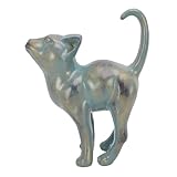 HOMNECESS Gartendekoration Gartenkatzenstatue, Katzenfigur im Freien, Kunstharzmaterial Außendekoration