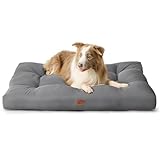 BEDSURE Hundekissen große Hunde waschbar - 111x89cm hundematratze wasserdicht XXL für große, mittelgroße Hunde Outdoor gepolstert Hundematte grau in 10cm Höhe, groß XL Hundebett für Haustiere