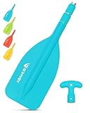 Abahub 1PCS Teleskop Paddel 53-106cm Stechpaddel Notfall Paddel mit T-Griff Leichte Ruder Mini Hilfspaddel Teleskopierbar Aluminiumschaft für Kanufahren Kajkak Schlauchboot, Blau