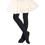 DOOVID Kleinkind Mädchen Tanzstrumpfhose Ballett Strumpfhose Elastizität Fuß Tanzstrümpfe Schuluniform Strumpfhose für Mädchen, Schwarz, 6-9 Jahre