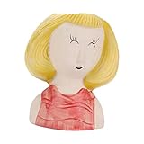 Fenteer Niedlicher Cartoon-Kind Sukkulententopf Blumentopf 7,2 cm Helle Farbe für Garten Gute Temperaturbeständigkeit Geschenke Tischplatte, Rote Kleidung