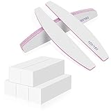Xinstroe 10 Stück Nagelfeilen Buffer, Doppelseitige 100/180, Nagel Block Weiß Polierblock