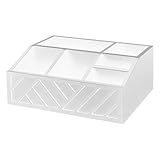 Genérico Arbeitsplatten-Organizer für Kaffee, Kapselhalter aus Holz für Arbeitsplatte, geteilter Organizer mit großer Kapazität und Zubehör für Tassen, Löffel und Sirup