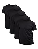 Basic Treasure 4-Pack T-Shirt Herren Schwarz 100% Baumwolle, Schwarze Tshirt Herren, T-Shirt Männer, Tshirt Herren Schwarz - XL