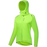 WOSAWE Damen Radjacke Wasserdicht Leicht Regenjacke Winddichte Laufjacke für Radfahren, Laufen, Wandern, Bergsteigen (Grün, S)