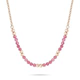 s.Oliver Necklace - Elegante Halskette aus poliertem Edelstahl - IP Roségold - Ankerkette 47 cm - wasserfest & hautfreundlich