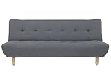 Beliani 3-Sitzer Sofa Schlaffunktion Stoffbezug dunkelgrau gesteppt Schlafsofa Alsten