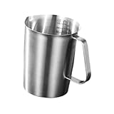 Folpus Messbecher aus Edelstahl, Behälter, Milchaufschäumbecher, Küchenmischkrug für Tee, 1500 Ml