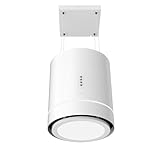 Cecotec Runde Insel-Dunstabzugshaube 44 cm Bolero Flux Cre 448000 White A++. Weiße Optik, Saugleistung 800 m³/h, 210-W-Motor, Elektronische Steuerung, Beleuchtung, Kohlefilter